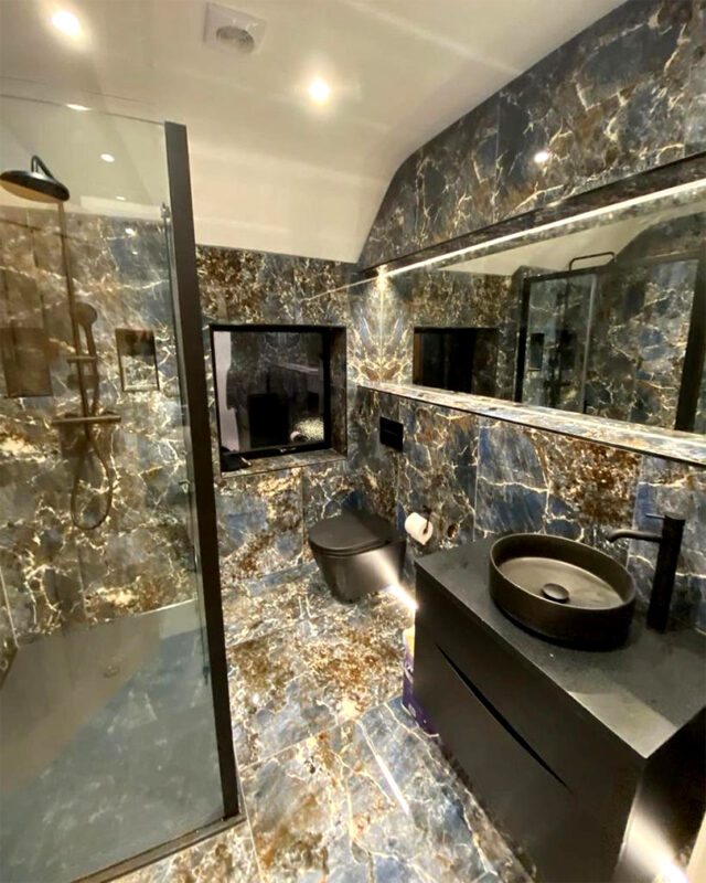 Blue Marble Effect Bathroom 60x120cm Tiles - Blackburn Tile Centre - Best Tiles Manufacturer in U. K.