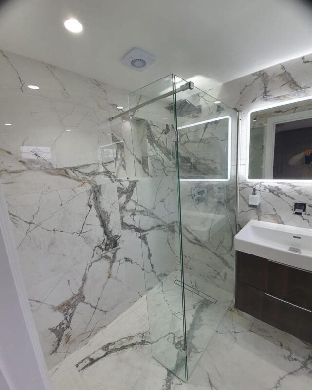 White Marble Effect Bathroom 60x120cm Tiles - Blackburn Tile Centre